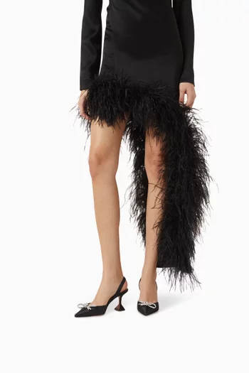 حذاء كلاسيك روزي بسير خلفي وكعب 70 مم ستان