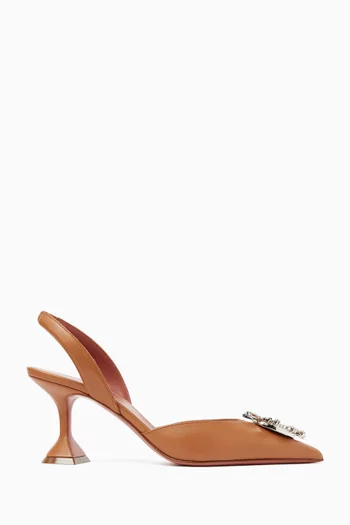 Begum 70 Slingback Pumps in Mesh & Nappa Leather