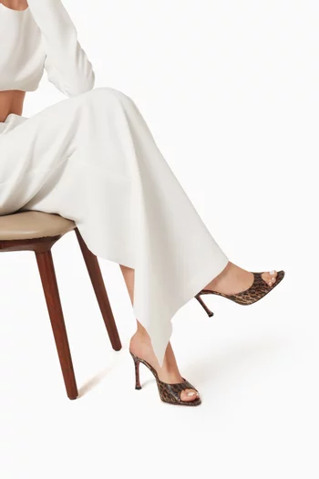 Alexa 95 Mules in Snake-embossed Leather