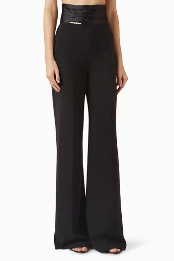 بنطال بقصة ساق واسعة كريب