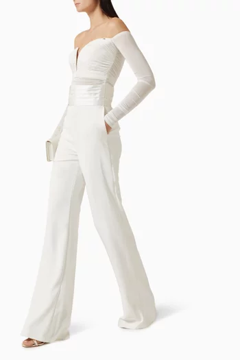 بنطال بقصة ساق واسعة كريب