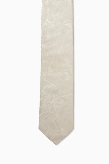 Paisley Jacquard Tie in Silk Blend