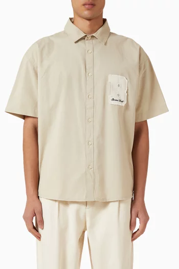 قميص بتصميم جامعي قطن تويل