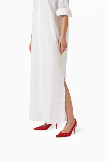 حذاء كلاسيك تريستي بسير خلفي وكعب 75 مم قماش شبكي كروشيه