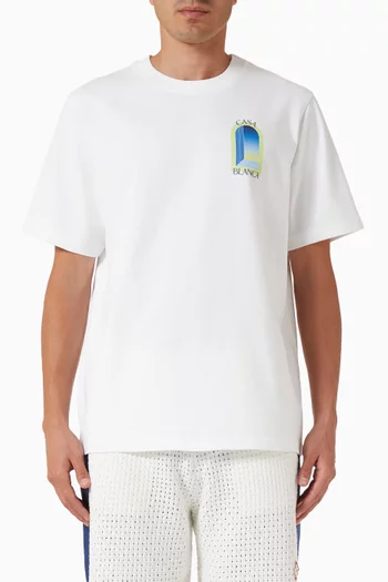 تي شيرت بطبعة أقواس قطن