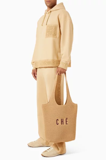 حقيبة تسوق لانتانا بشعار الماركة قماش منسوج