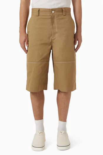 Worker Bermuda Shorts in Cotton Canvas