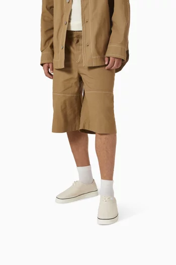 Tennis Sneakers in Cotton Canvas