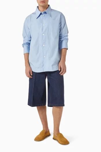 Sharp Collar Ami De Coeur Wide Shirt in Cotton Poplin