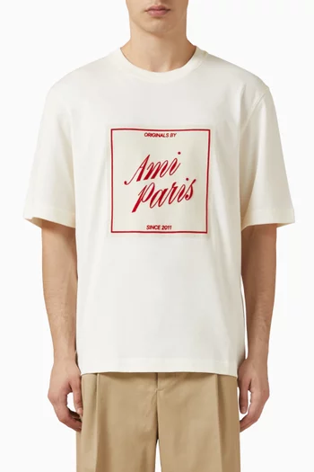 Boxy Fit Logo T-shirt in Cotton