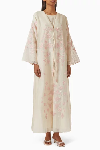 Ada Embroidered Abaya in Corduroy