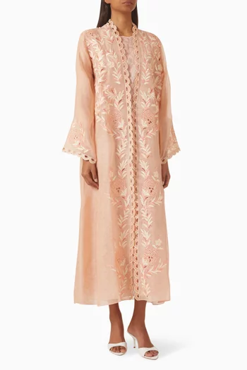 Seren Embroidered Abaya in Corduroy