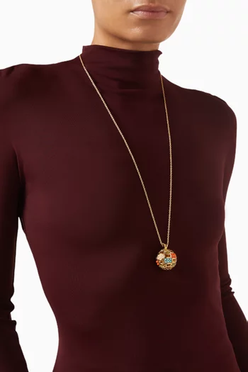 قلادة بدلاية كروية مرصعة بكريستال سواروفسكي فينتج من الثمانينيات