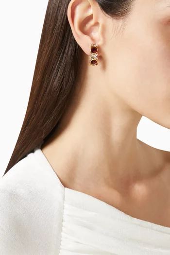 أقراط بمشبك مرصعة بكريستال سواروفسكي فينتج من الثمانينيات