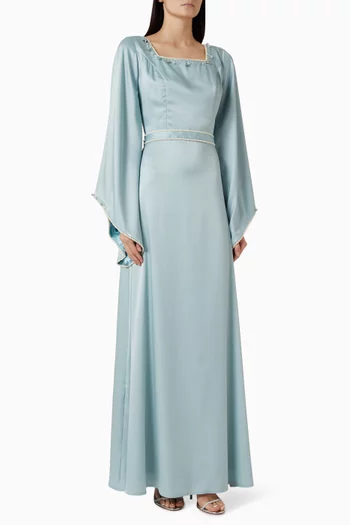 Bead-embellished Belted Dress