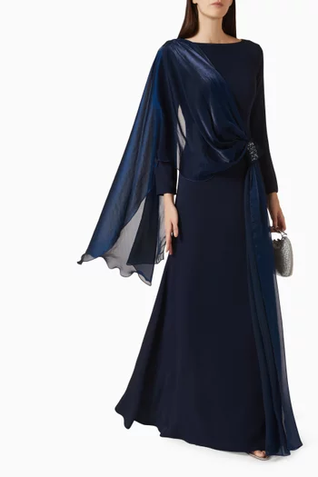 Bead-embellished Drape Dress