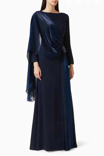 Bead-embellished Drape Dress