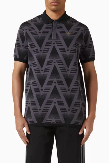 Printed Knit Polo Shirt