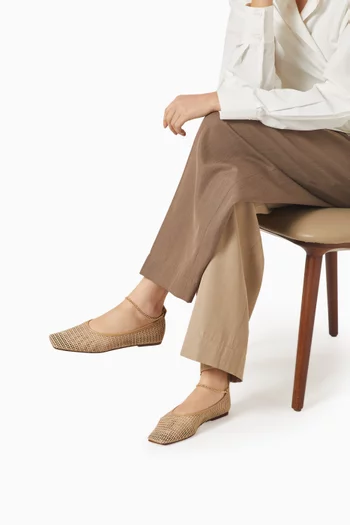 حذاء باليرينا أوغوستا بكعب مسطح قماش شبكي