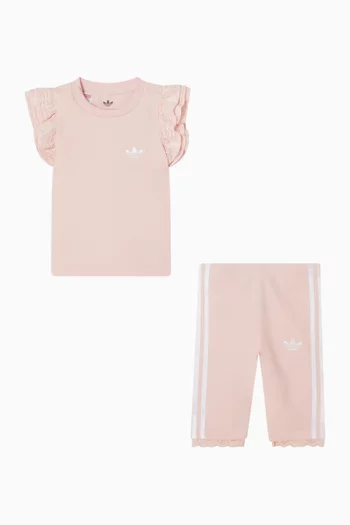 Ruffled T-shirt & Leggings Set in Jersey