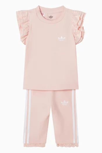 Ruffled T-shirt & Leggings Set in Jersey