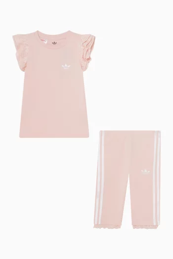 Ruffled T-shirt & Leggings Set in Jersey