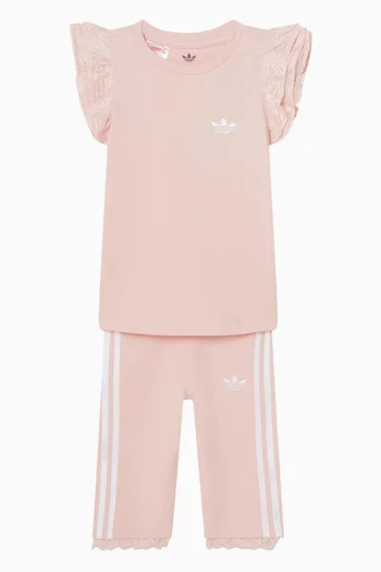 Ruffled T-shirt & Leggings Set in Jersey