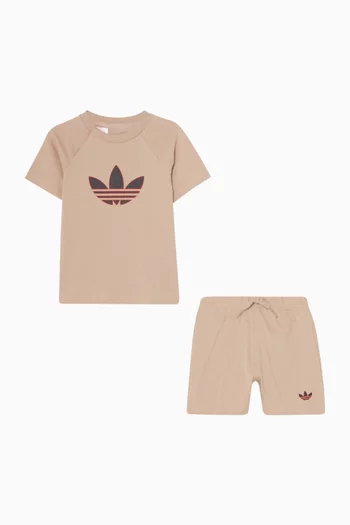 Trefoil T-shirt and Short Set in Cotton