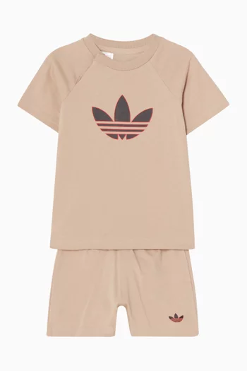Trefoil T-shirt and Short Set in Cotton