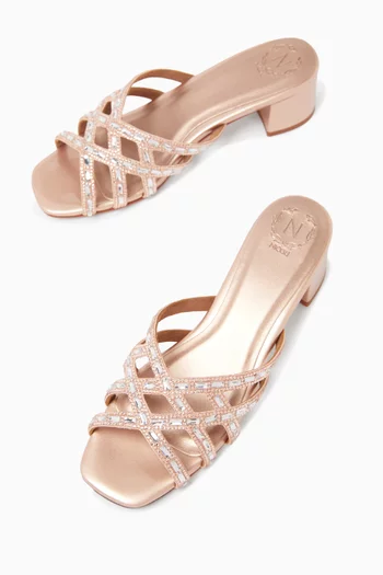 حذاء مفتوح لويل مرصع بالكريستال