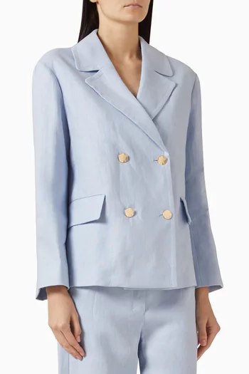 جاكيت بصفي أزرار كتان