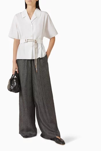 قميص بحزام قطن