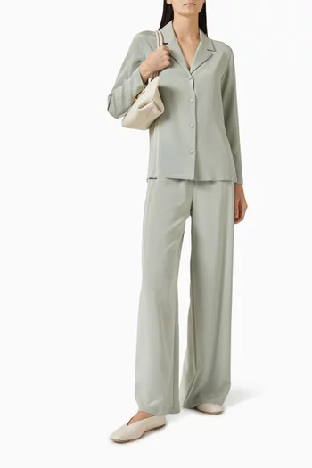 Straight-cut Shirt in Silk Crepe de Chine