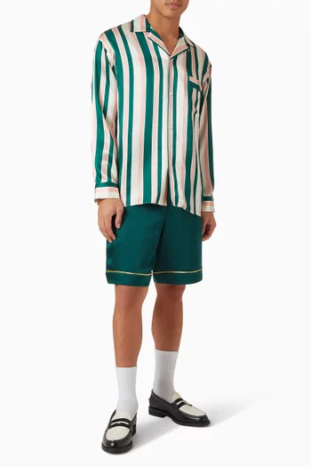 قميص مخطط حرير