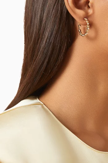 أقراط دائرية جيفو صغيرة مرصعة بالماس ذهب ‏أصفر عيار 18