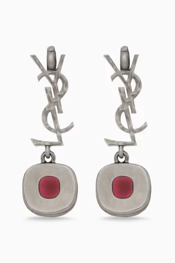 Cassandre Cabochon Earrings in Brass