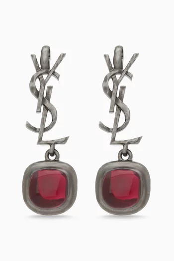 Cassandre Cabochon Earrings in Brass