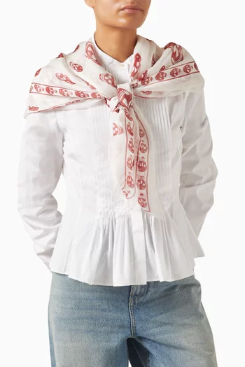 وشاح كلاسيكي بنقشة جماجم حرير