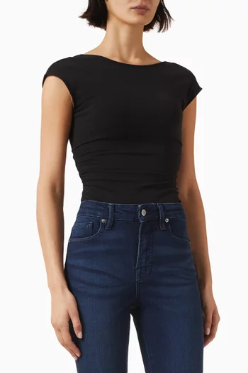 Open-back Bodysuit in Cotton Blend