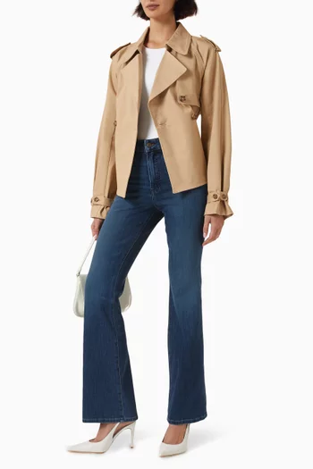 Crop Trench Jacket in Cotton Blend