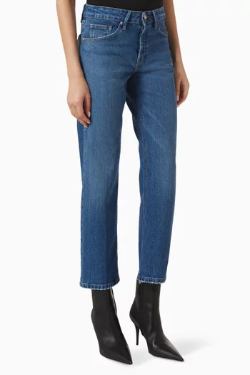 Good Vintage Straight Ankle Jeans in Denim