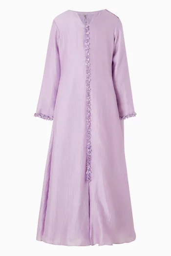 فستان طويل بياقة عالية 