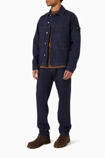 بنطال جينز دينم بلون أزرق نيلي