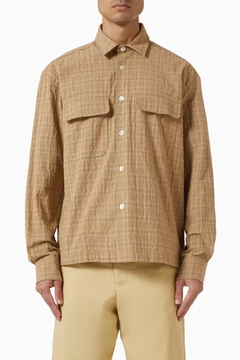 قميص لونار بنمط جاكيت بملمس بارز قطن