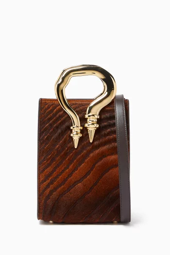 Mini Malleable Top-handle Bag in Calf hair