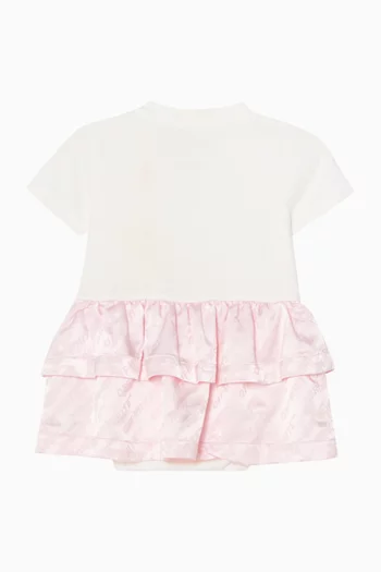Jacquard Off Satin Mix Dress