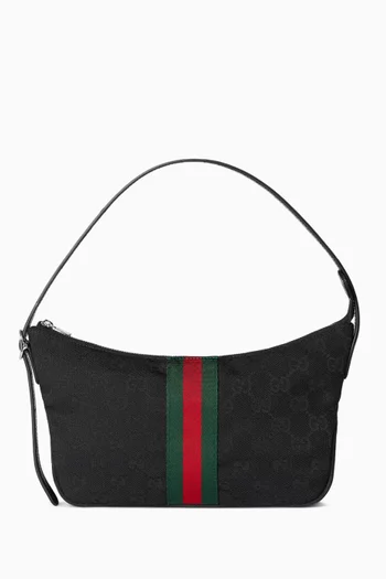 حقيبة كروس لونيتا صغيرة بنقشة حرفي GG قنب