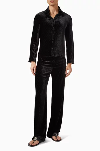 GG Pants in Stretch Velvet Devoré