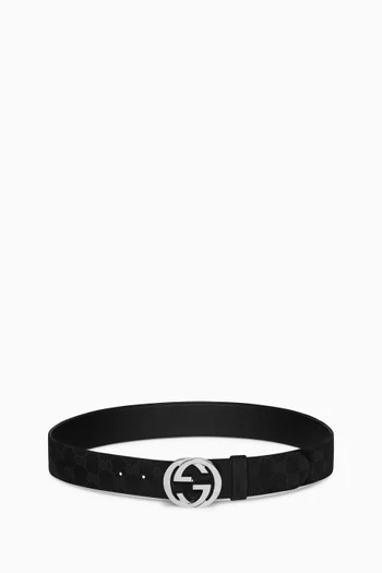 حزام بإبزيم بحرفي G متداخلين قنب بنقشة حرفي GG‏