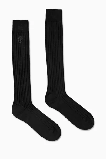 Embroidered Socks in Cotton-knit